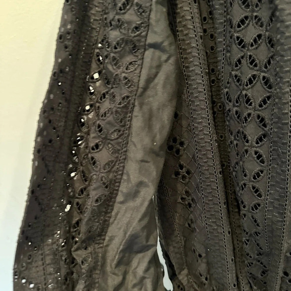 Thakoon Long Sleeve Cotton Eyelet Shirtdress Black Women's sz 8 100%Cotton E0137 - Picture 10 of 10